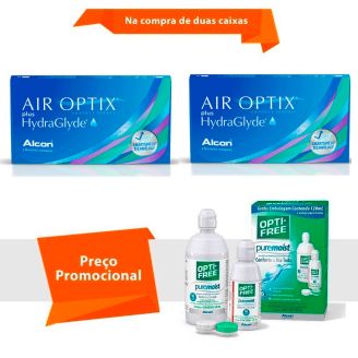 Air Optix Plus Hydraglyde com Opti Free