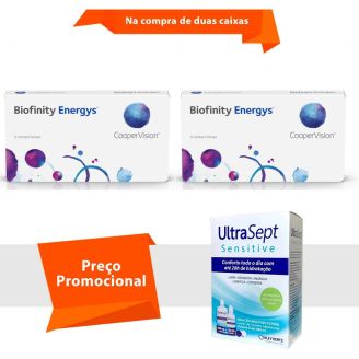 Combo Biofinity Energys com UltraSept Sensitive