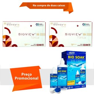 Combo Bioview 55 UV Tórica Com Bio Soak