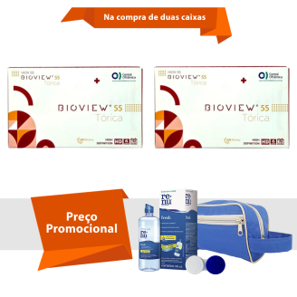 Bioview 55 UV Tórica Com Kit Renu Fresh