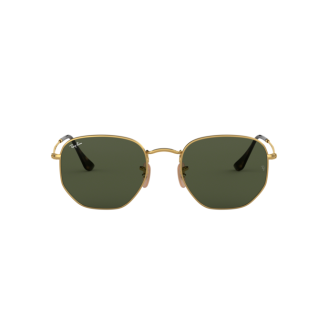 Óculos de Sol Ray-Ban Hexagonal RB 3548NL 001 Lente Verde escuro e Armação  Dourada 51