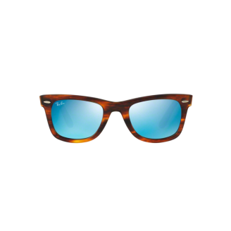 Óculos de Sol Ray-Ban Wayfarer RB 2140 117617 Espelhada Azul e Havana listrado 50