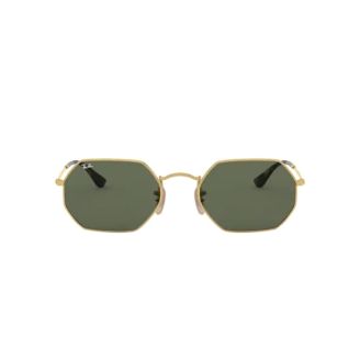 Óculos de Sol Ray-Ban Octagonal RB 3556N 001 Verde e Dourado 53
