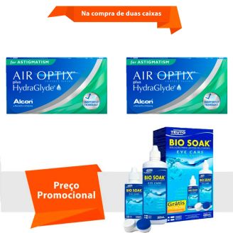 Air Optix Plus HydraGlyde para Astigmatismo com Bio Soak